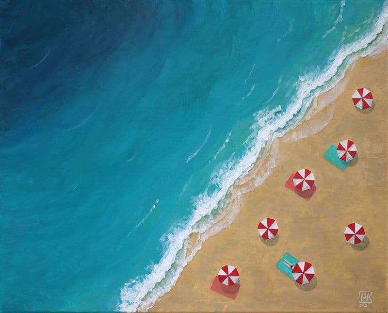 Aerial view of a beach on the Adriatic Sea