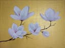magnolias on a golden background