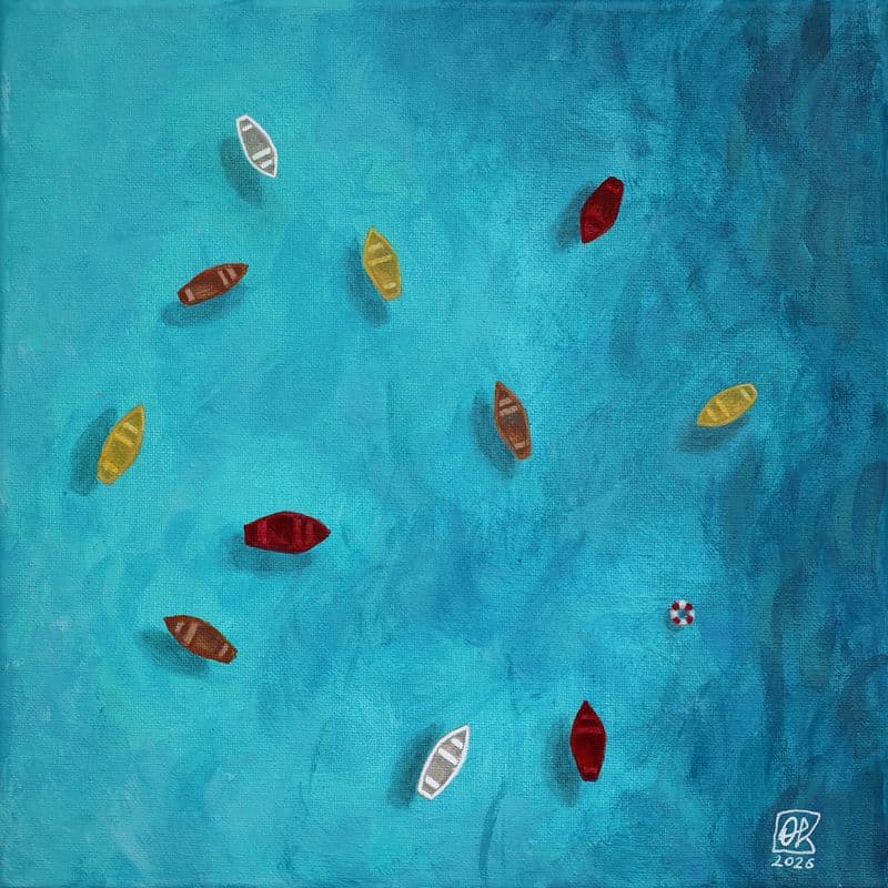 Colorful boats on the water