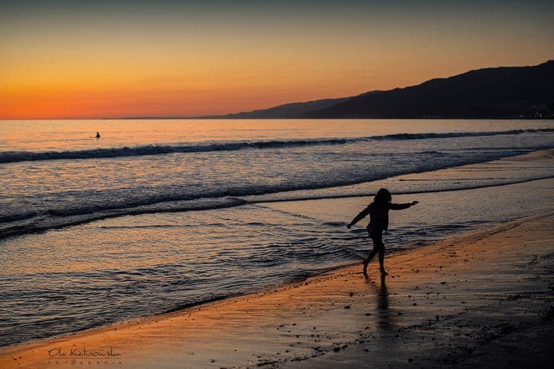 Dusk on Santa Monica Beach